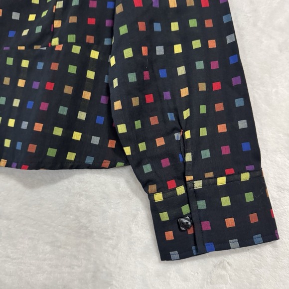 Y2K Christopher & Banks Rainbow Peplum Button Down Top Size L‎ P Cropped Teacher - Picture 2 of 15